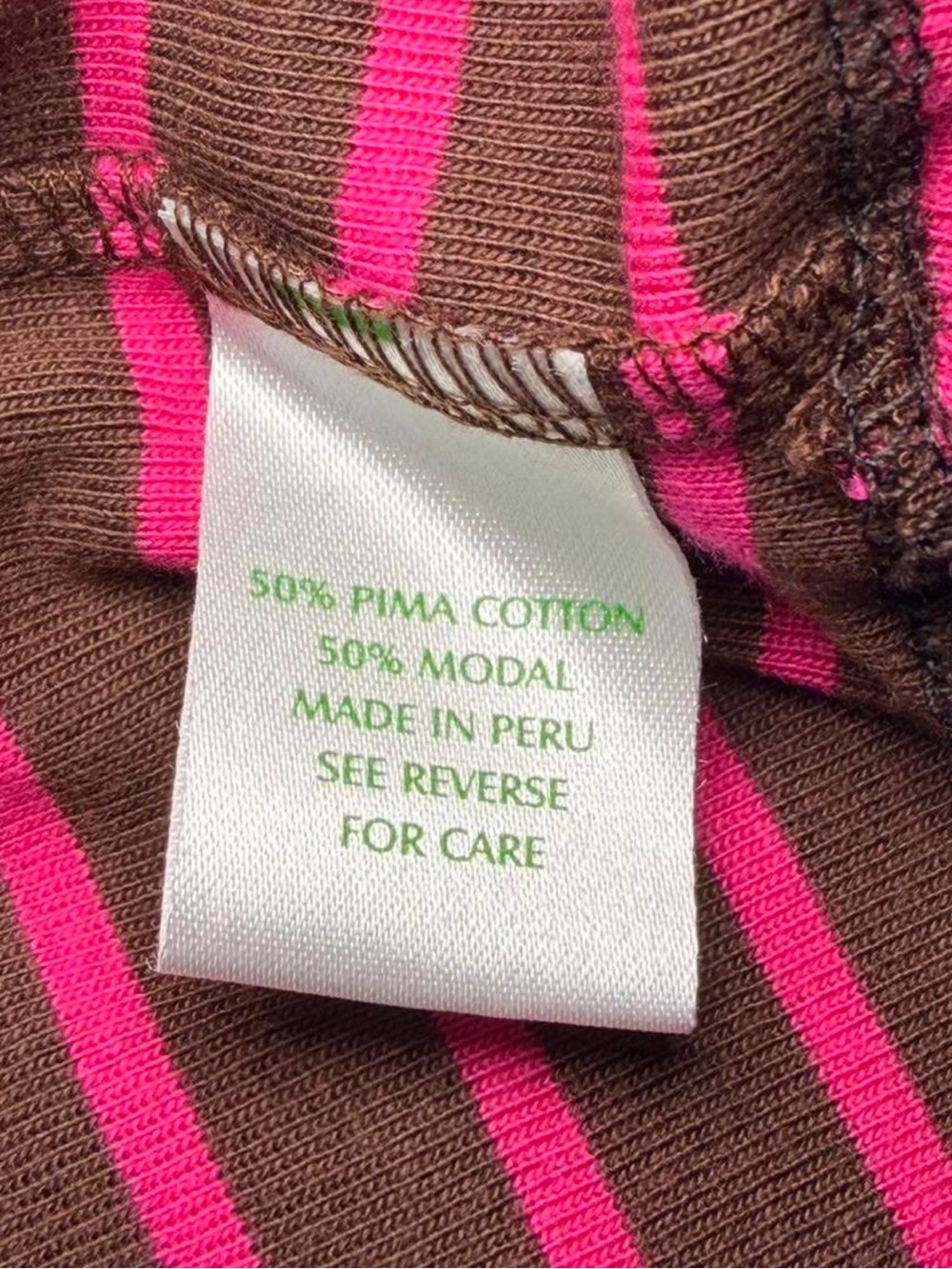 Lilly Pulitzer Striped Pima Cotton Modal Top Medium Pink Brown Gold Button - Picture 8 of 8